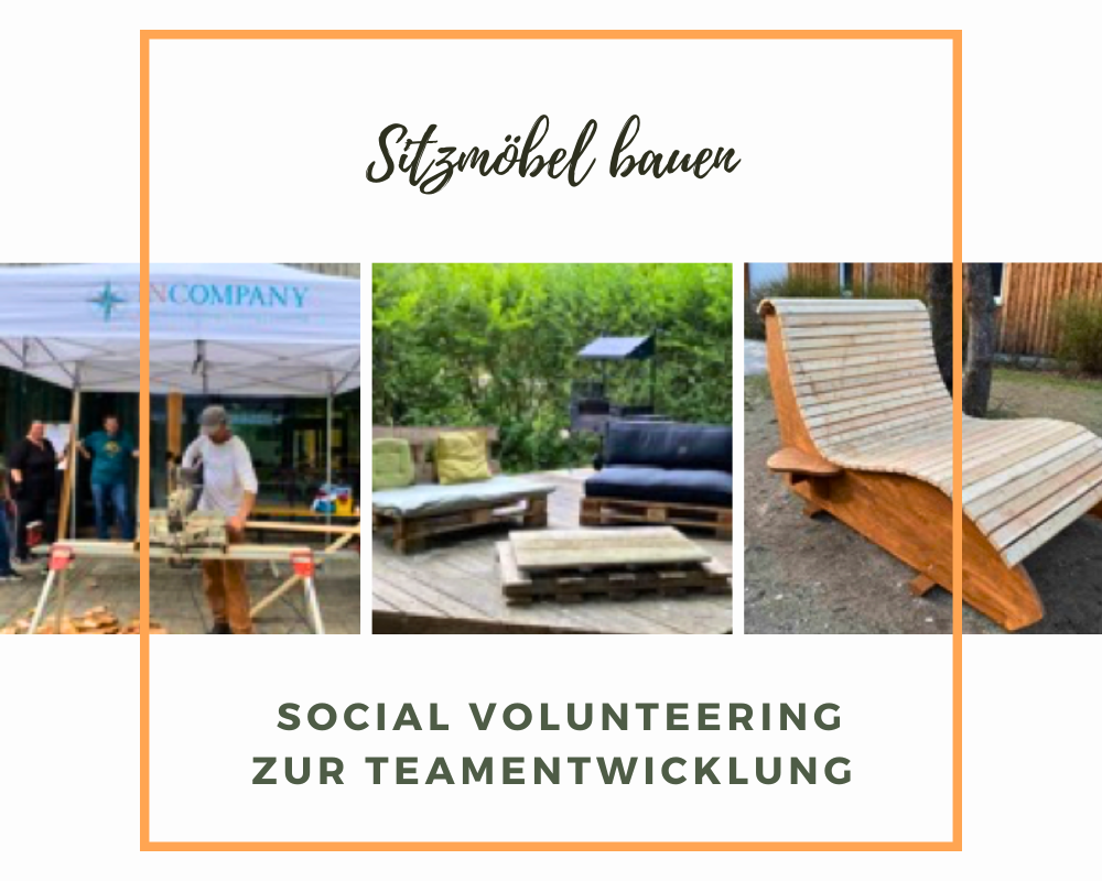 Sozialer Teamevent Sitzmöbel bauen